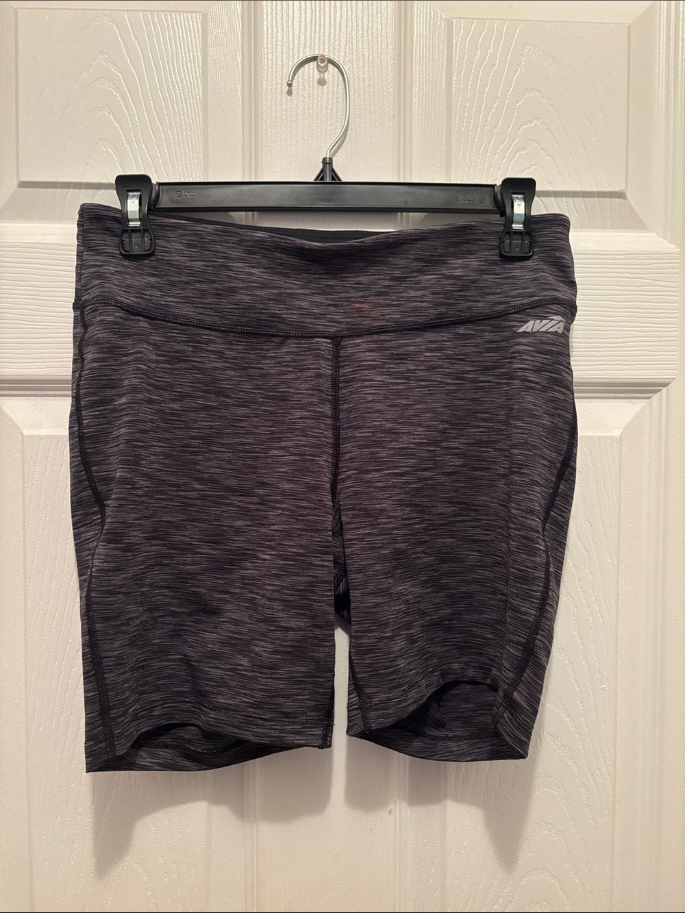 Avia Women's Charcoal Space-Dye Bike Shorts